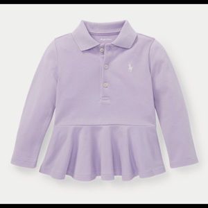 Ralph Lauren Cotton Mesh Peplum Dress